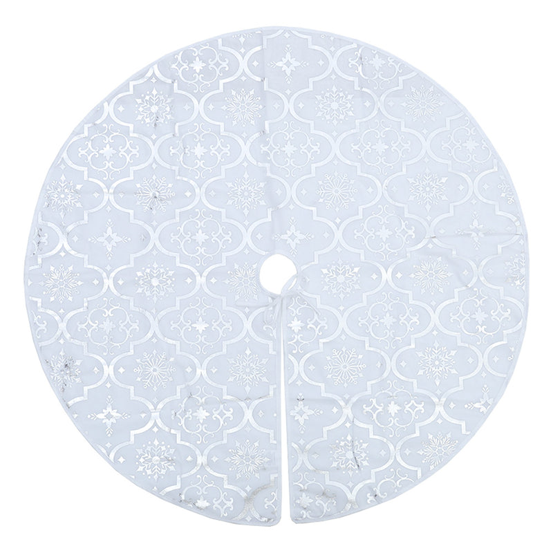 Livingandhome Round Shape Christmas Tree Base Skirt Xmas Ornament with Stocking