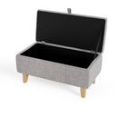 Livingandhome Linen Upholstered Storage Ottoman Footstool