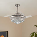 Cottonfy UK 42" Crystal LED Ceiling Fan with 3 Color Lights