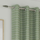 Enhanced Living Aspen Green Chevron Pattern Eyelet Thermal Noise Reducing Room Darkening Curtains - Pair
