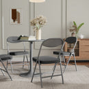 HOMCOM Folding Chairs Set of 4 with Cushioned Seat, Steel Frame, Dark Grey