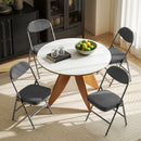 HOMCOM Folding Chairs Set of 4 with Cushioned Seat, Steel Frame, Dark Grey