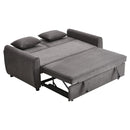 Livingandhome Grey Convertible Sofa Bed with 2 Pillows