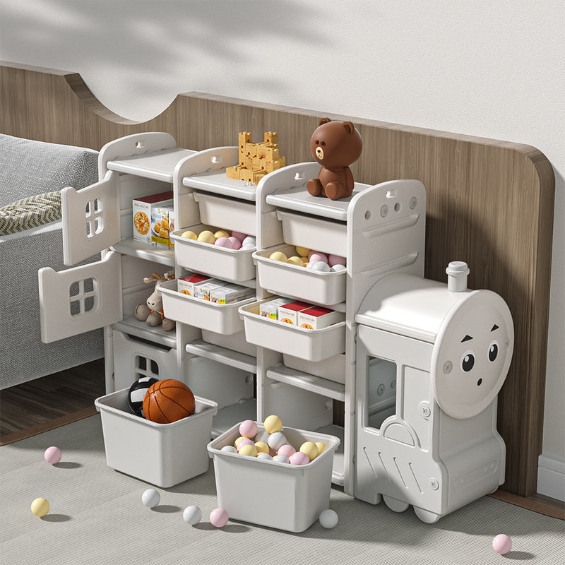 Kidkid Multi-Tier Toy Storage Unit with Pull-Out Drawers