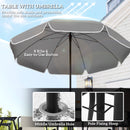 Outsunny 6 Pieces Garden Furniture Set With Parasol, Folding Chairs, Grey