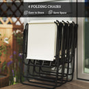 Outsunny 6 Pieces Garden Furniture Set With Parasol, Folding Chairs, Grey