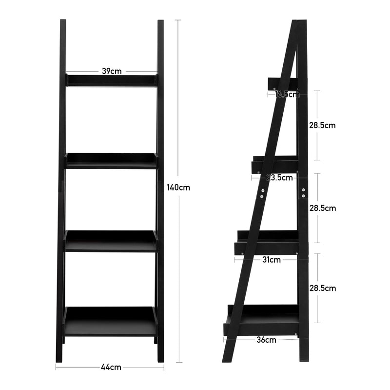 Livingandhome 4-Tier Wooden Display Ladder Shelf for Home
