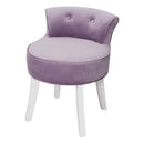 Livingandhome Upholstered Velvet Vanity Dressing Table Stool with Low Backrest