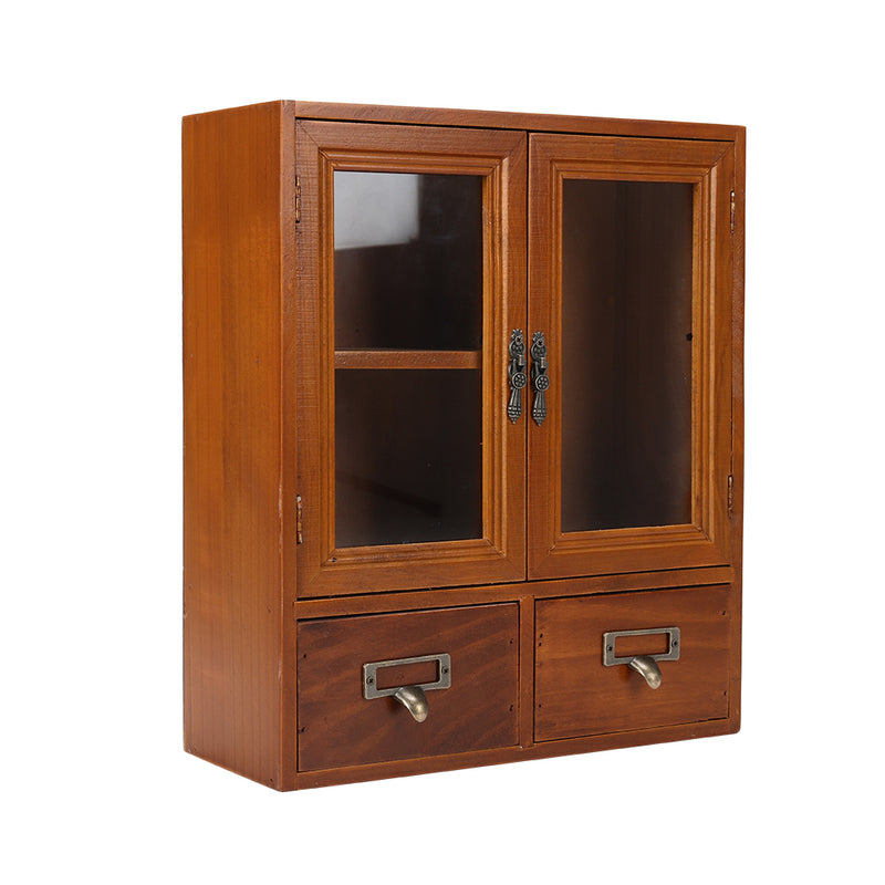 Lifeideas Retro Wooden Desktop Storage Organizer with Drawers