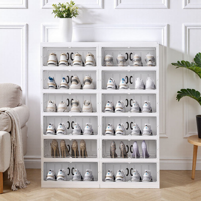 Livingandhome 6-Tier Foldable Storage Box with Magnetic Doors