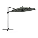 Garden Sanctuary Round Cantilever Parasol With Solar-Powered LED Lights