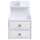 Livingandhome Wooden 2-Drawers Bedside Table Nightstand with a Shelf