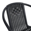 Livingandhome PE Rattan Stacking Garden Chairs Set of 6