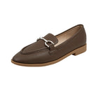Slip-On PU Leather Horsebit Loafers - Brown