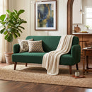 HOMCOM 2 Seater Sofa with 21cm Thick Padding and Wood Legs, Dark Green