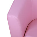 HOMCOM Kids PVC Upholstered Armchair w/ Foot Stool Pink