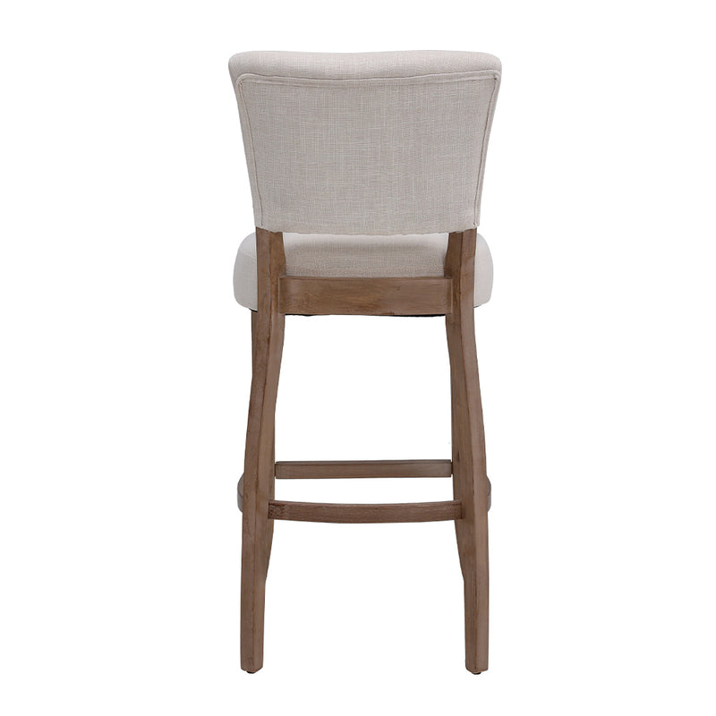 Livingandhome Set of 2 Linen Bar Stool Bar Height for Kitchen Island Cafe