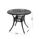 Livingandhome Vintage Round Cast Aluminum Garden Bistro Table