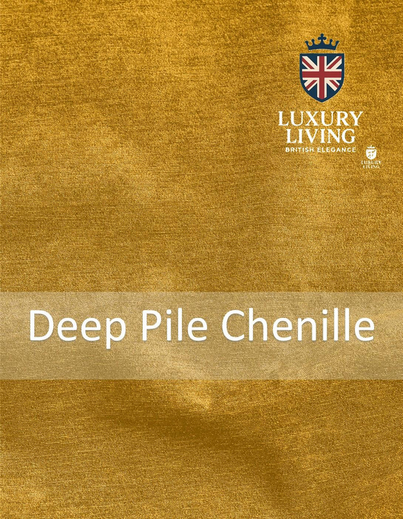 Chenille Blackout Taped Curtains Ochre