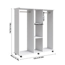 Livingandhome Open Storage Wardrobe with Casters