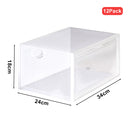 Lifeideas 12 Pack White Stackable Foldable Plastic Shoe Boxes