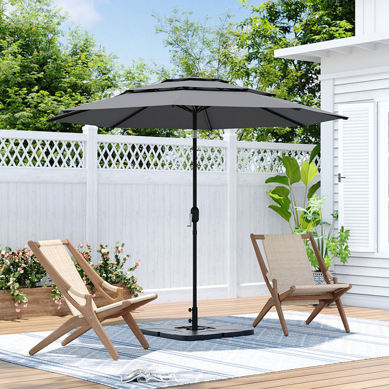 Garden Sanctuary Outdoor 3-Tier Umbrella with HDPE Parasol Base