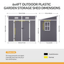 Livingandhome Outdoor Plastic Garden Storage Shed 6x4ft / 8x4ft Lockable