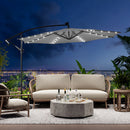 Livingandhome Outdoor 32 LED Lighted Patio Umbrella With Crank Lift System