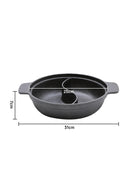 Lifeideas Black Cast Iron Hot Pot with Divider