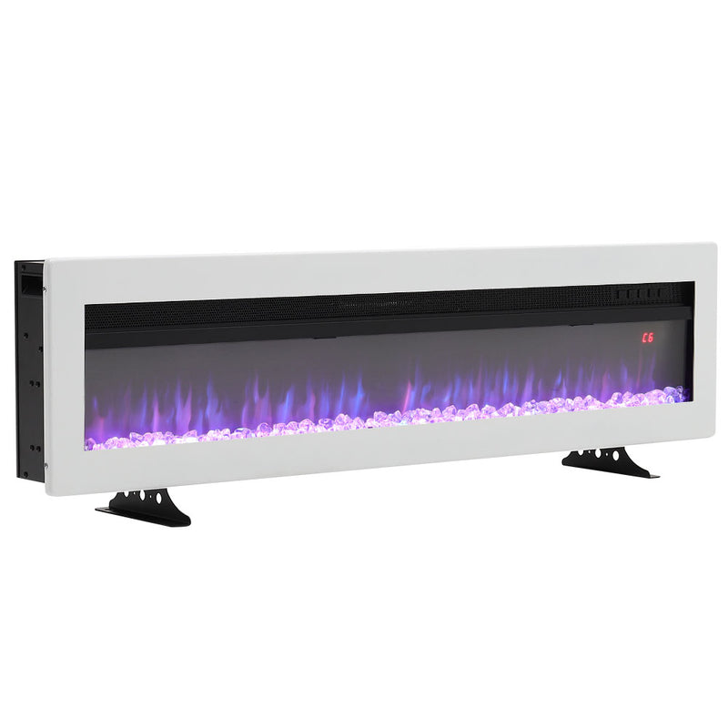 Electric Fireplace With Adjustable Flames, Wall Mounted Or Freestanding