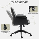 HOMCOM Office Chair, Linen Desk Chair with Adjustable Height Grey