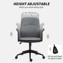 HOMCOM Office Chair, Linen Desk Chair with Adjustable Height Grey