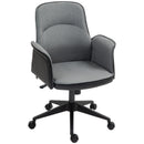 HOMCOM Office Chair, Linen Desk Chair with Adjustable Height Grey
