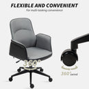 HOMCOM Office Chair, Linen Desk Chair with Adjustable Height Grey
