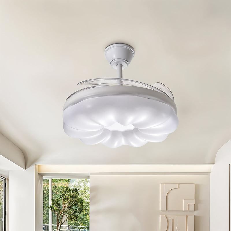 Cottonfy UK Dimmable Ceiling Fan Light with Remote and Retracted Blades