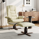 Livingandhome Upholstered Swivel Recliner Chair with Ottoman