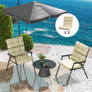Outsunny 2pc Outdoor Seat Cushion with Backrest, Ties, for Garden