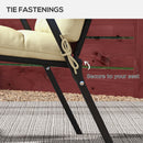 Outsunny 2pc Outdoor Seat Cushion with Backrest, Ties, for Garden