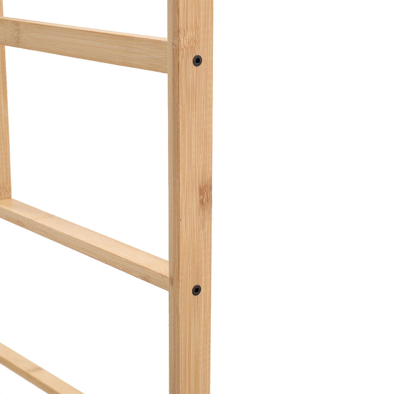 Livingandhome Bamboo Clothes Rack with Bottom Shelf Shoe Clothing Organizer