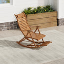 Livingandhome Bamboo Rocking Chair Foldable Recliner