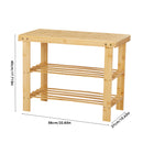 Livingandhome 2-Tier Bamboo Shoe Bench Shoe Rack Storage Organizer