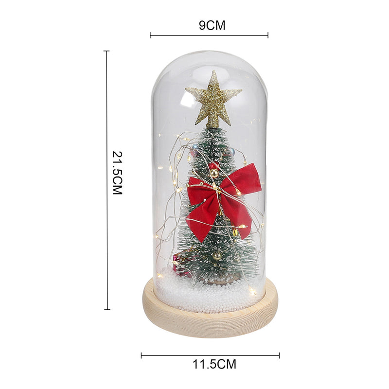 Lifeideas LED Glass Dome Christmas Tree Tabletop Ornament