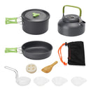 Breeins 9Pcs Portable Camping Cookware Set Outdoor Travel Picnic Pot Pan Cooking Kits