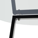 Livingandhome Modern Round Dining Table with Tempered Glass Top