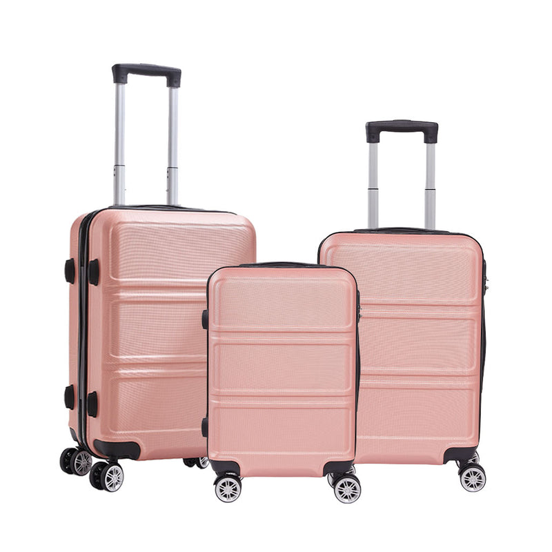 Livingandhome 3PCS Lockable Travel Suitcase Set