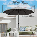 Outsunny UPF 50+ Replacement Parasol Canopy Parasol Cover Replacement