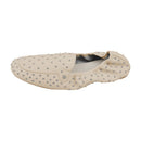 Pair Of Fashion Studded Slip-on Loafers - Beige