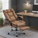 HOMCOM Pet-Friendly Leather Recliner Computer Chair With Footrest, Brown