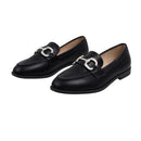Casual Closed Toe Slip-on Horsebit PU Loafer - Black