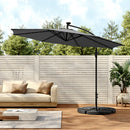 Livingandhome Outdoor 32 LED Lighted Patio Umbrella With Crank Lift System